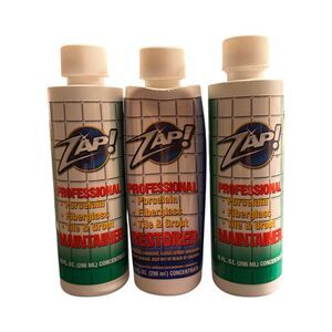 Zap! Professional Porcelain Fiberglass Tile Grout Restorer Maintainer Lot of 3